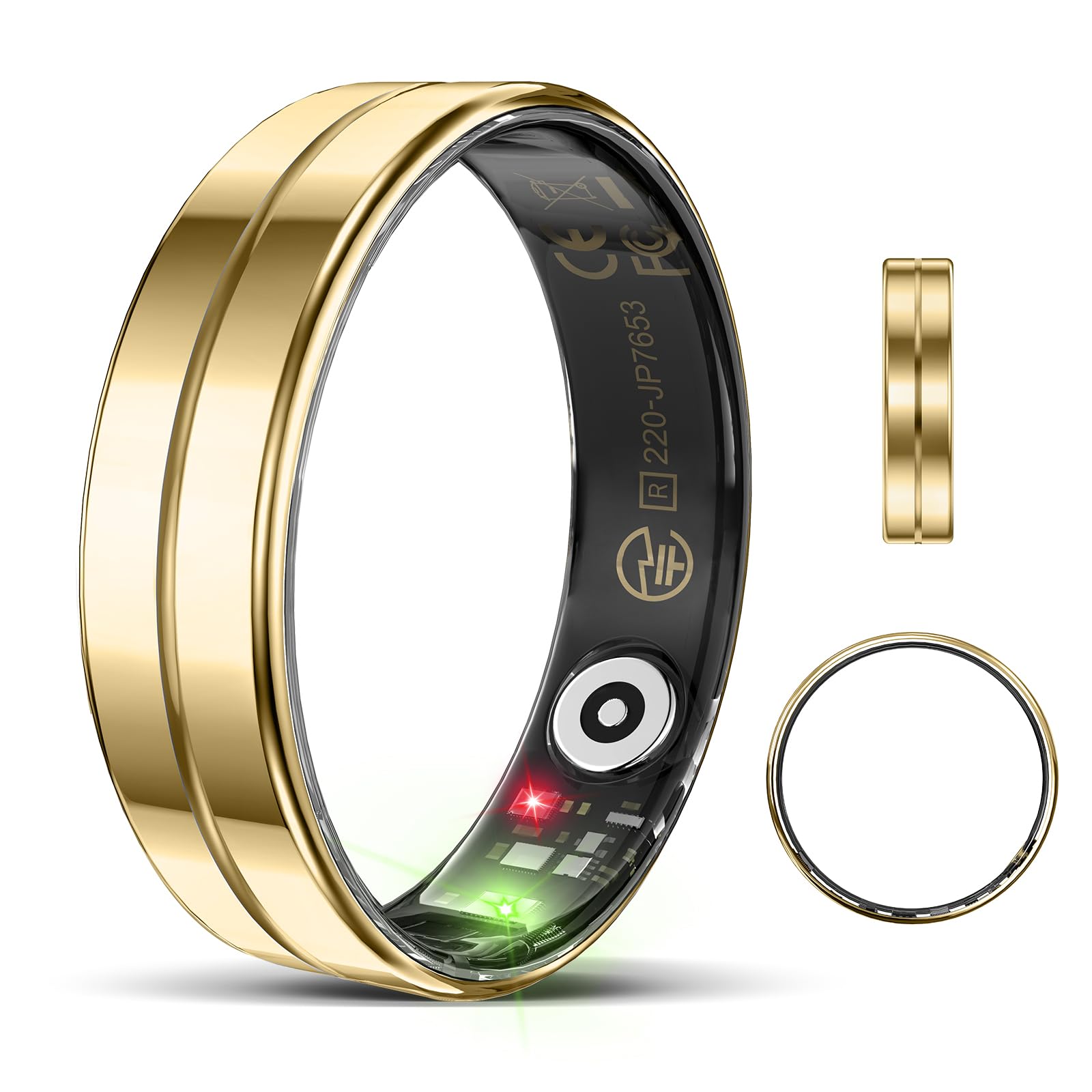 Smart Health Ring Emerhome Upgrade Para Mulheres E Homens Gold
