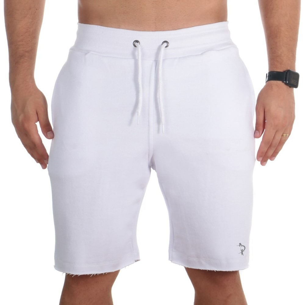 Bermuda Plus Size Short Algodao Moletom Masculino Lisa Cordao Ajustavel Tamanho Grande Confortavel