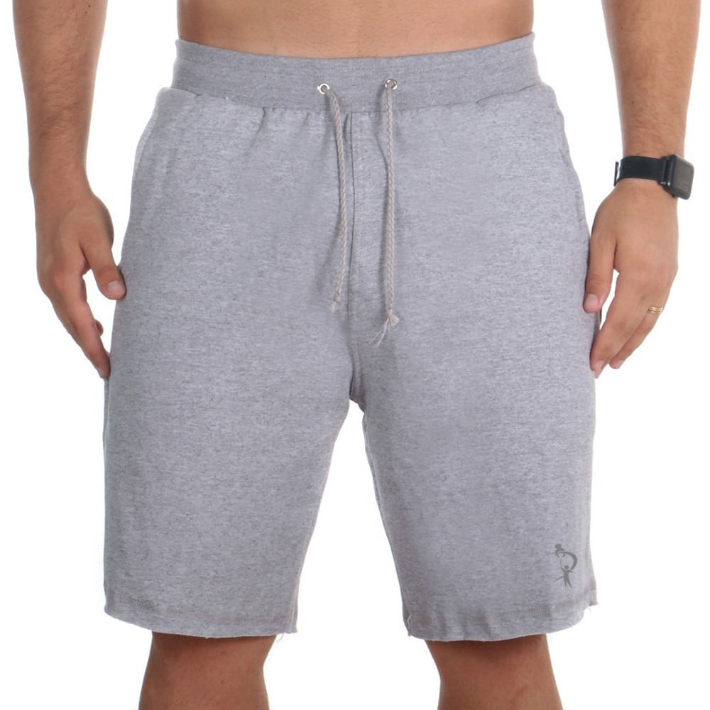 Bermuda Plus Size Short Algodao Moletom Masculino Lisa Cordao Ajustavel Tamanho Grande Confortavel
