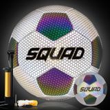 Bola De Futebol Reflexiva Squad, Tamanho Holográfico 3, 4, 5, Crianças E Adultos