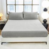 Lençol Com Elástico De Lã Hcora Queen Size Cinza Claro 160x200cm