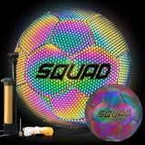 Bola De Futebol Reflexiva Squad, Tamanho Holográfico 3, 4, 5, Crianças E Adultos