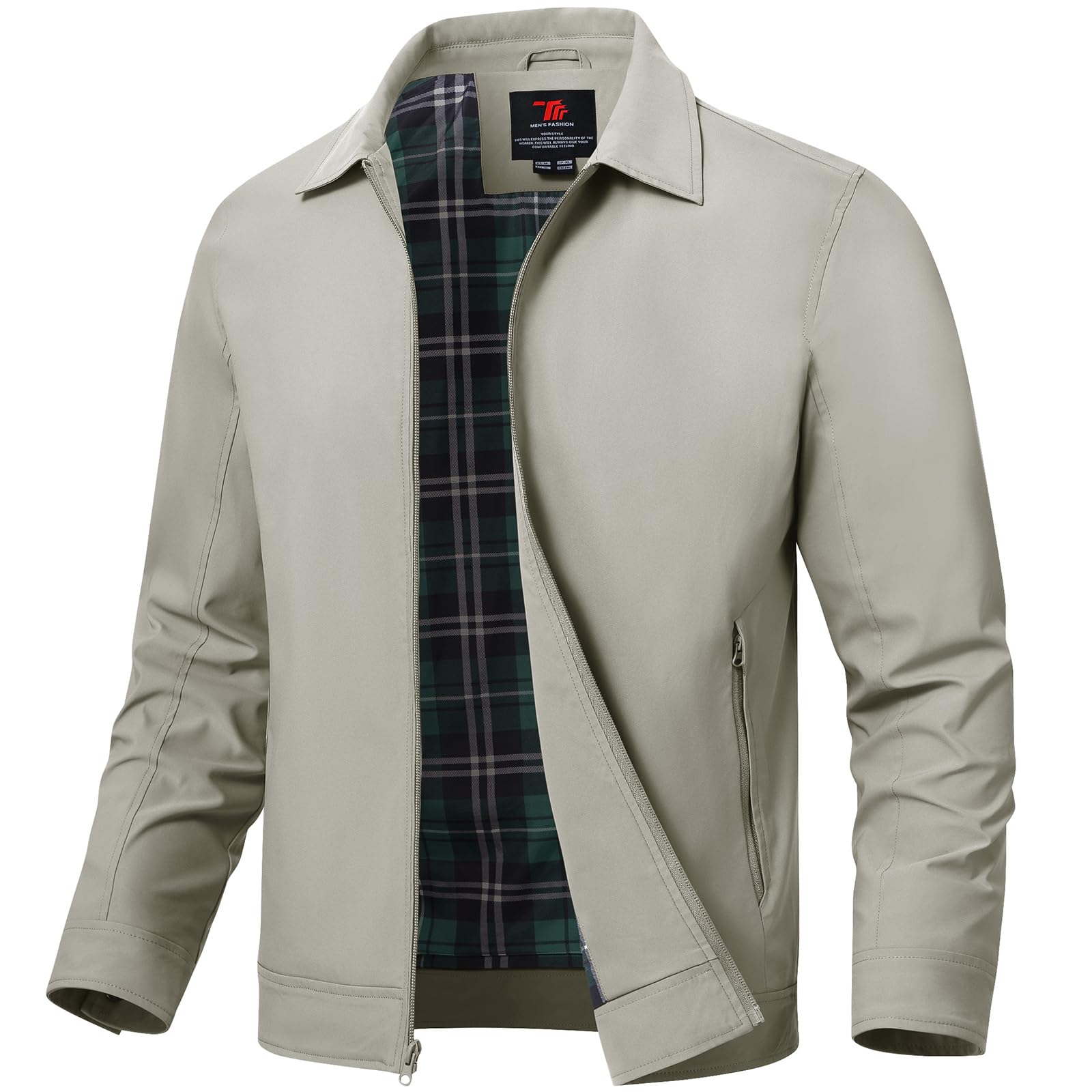 Jaqueta Masculina Leve Tbmpoy Windbreaker Cinza Claro Xxl