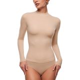 Top Inlyric Inbarely Soft Mock, Gola Alta, Manga Comprida, Feminina