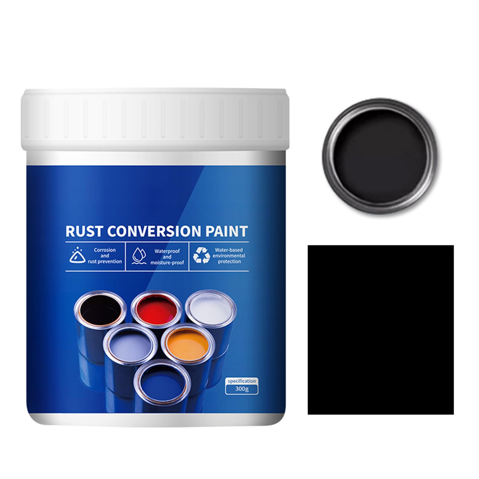 Tinta Conversora De Ferrugem À Prova De Intempéries Para Metal 300g Preta