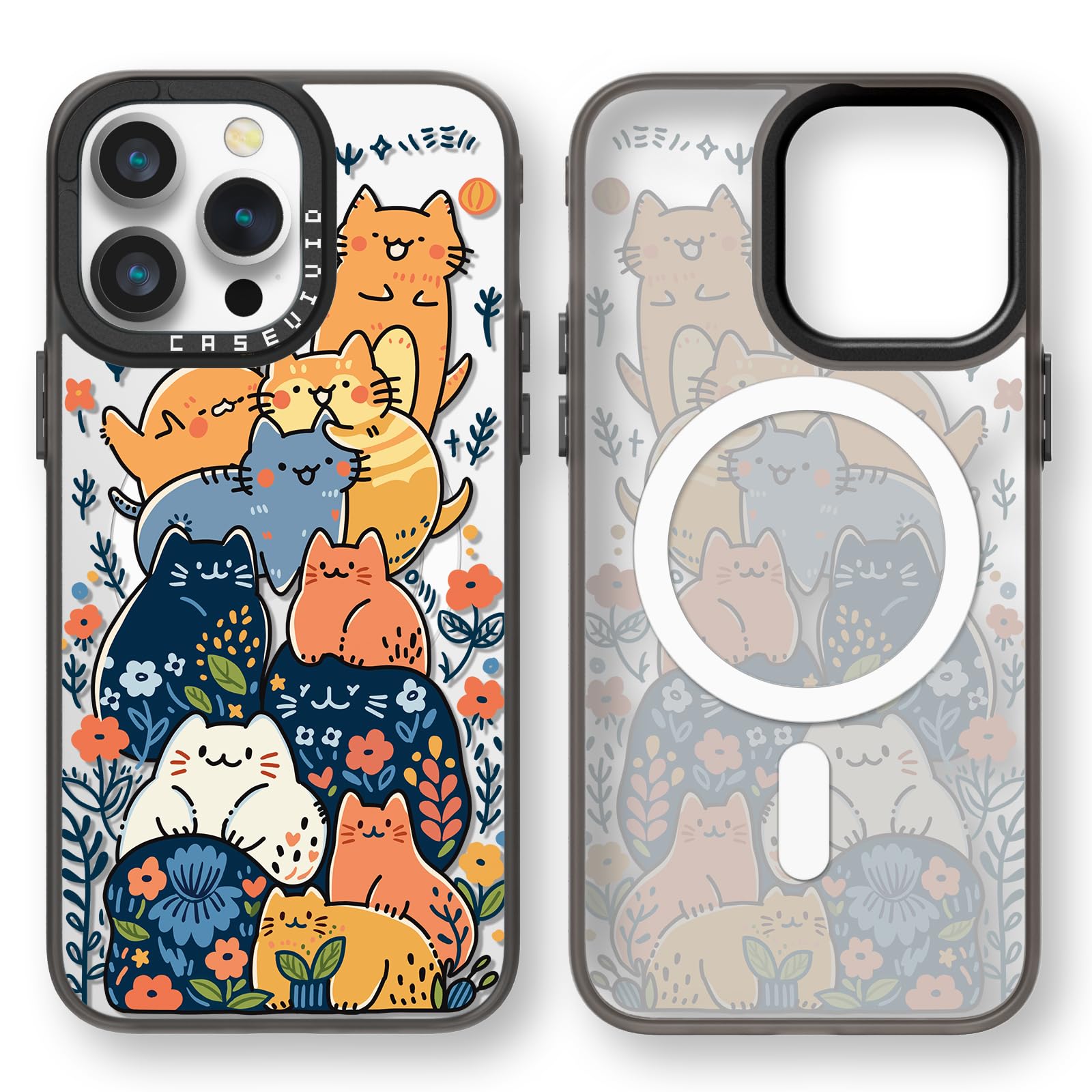 Capa De Celular Case Vivid Magnetic Para Iphone 14 Pro Girly Cats