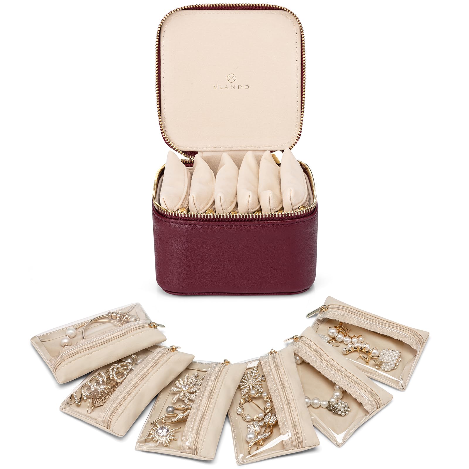 Estojo De Joias De Viagem Vladimir Travel Jewelry Organizer Vermelho