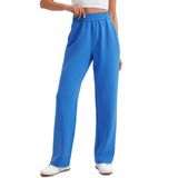 Calça De Moletom Crz Yoga Softaura Wide Leg Feminina Modal Blue S