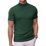 Suéter Masculino Coofandy De Manga Curta Com Gola Simulada Verde