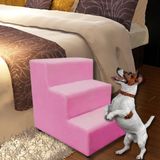 Escada Escadinha Pet Cachorro 3 Degraus Rampa Suede Premium