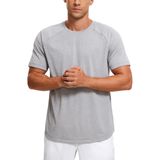 Camiseta Crz Yoga Leve De Manga Curta Para Homens Cinza Claro