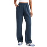 Calça De Moletom Crz Yoga Softaura Wide Leg Feminina, Tinta, Azul, Pequena