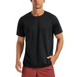 Camiseta Crz Yoga Leve De Manga Curta Para Homens Preta Xs