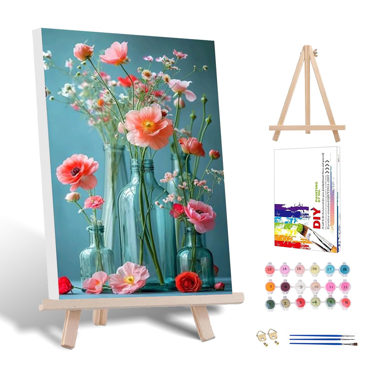 Kit Paint By Numbers Hitirecovi Flowers Com Moldura E Cavalete