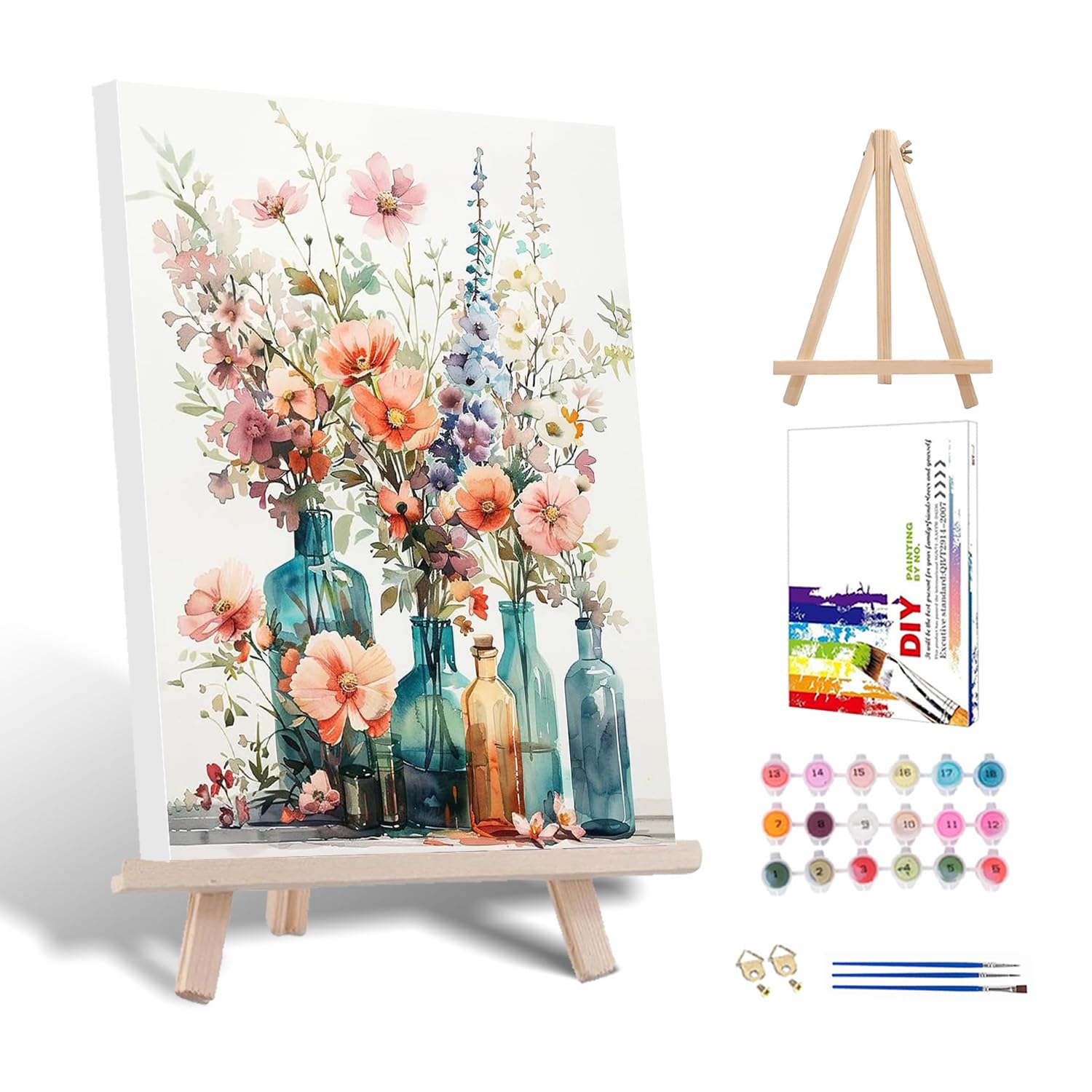 Kit Paint By Numbers Hitirecovi Flowers Com Moldura E Cavalete