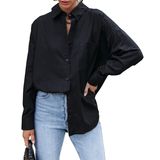 Camisa Feminina De Botões Bonitee Fall Casual Black Tamanho S