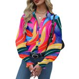Blusa Feminina Zeagoo Com Botões, Elegante, Casual, Manga Comprida