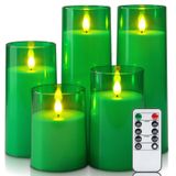 Velas Sem Chama, Led Verde Homemory Com Conjunto De Controle Remoto (5)