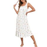 Camisa De Dormir Vitoriana Feminina Sem Mangas Da Nightgown Aprrain