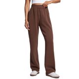 Calça De Moletom Crz Yoga Softaura Wide Leg Feminina Marrom Café
