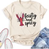 Camiseta Yzmi Crawfish Para Mulheres Louisiana Crawfish Boil Apricot