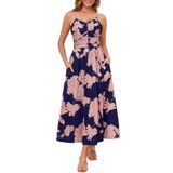 Vestido Maxi Annebouti, Verão, Primavera 2025, Estampa Floral, Rosa Marinho