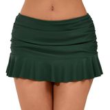 Saia De Natação Halcurt Feminina Franzida Com Babados Para Controle De Barriga Verde S
