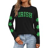 Camisa Feminina Lazychild St Patricks Day Lucky Shamrock Green