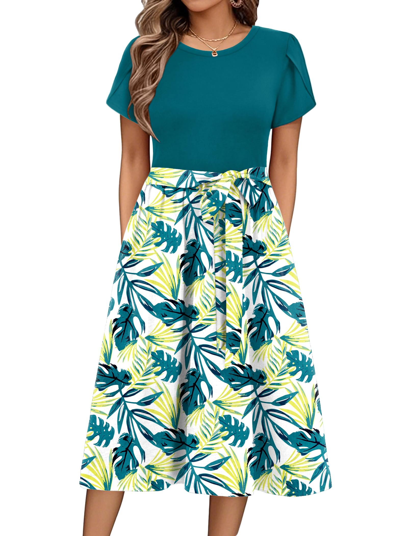 Vestido De Verão Zeagoo Feminino Modest Shirt Dress A-line Midi S