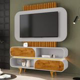 Home Estante Rack Atalaia Para Tv Até 75 Polegadas Naturale/off White