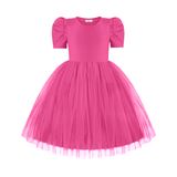 Vestido Arshiner Toddler Hot Pink Para Meninas 4t Com Tule Tutu