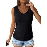 Camiseta Regata Feminina Dokotoo Com Decote Em V Sem Mangas E Sutiã Embutido