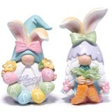 Decorações De Gnomo De Páscoa, Conjunto Hodao De 2 Orelhas De Coelho Com 12 Cm De Altura
