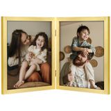 Porta-retratos Decoruhome Double 20x25cm Vertical Dourado