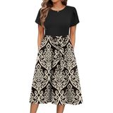 Vestido Midi Zeagoo Com Estampa Floral E Manga De Pétalas Com Bolsos