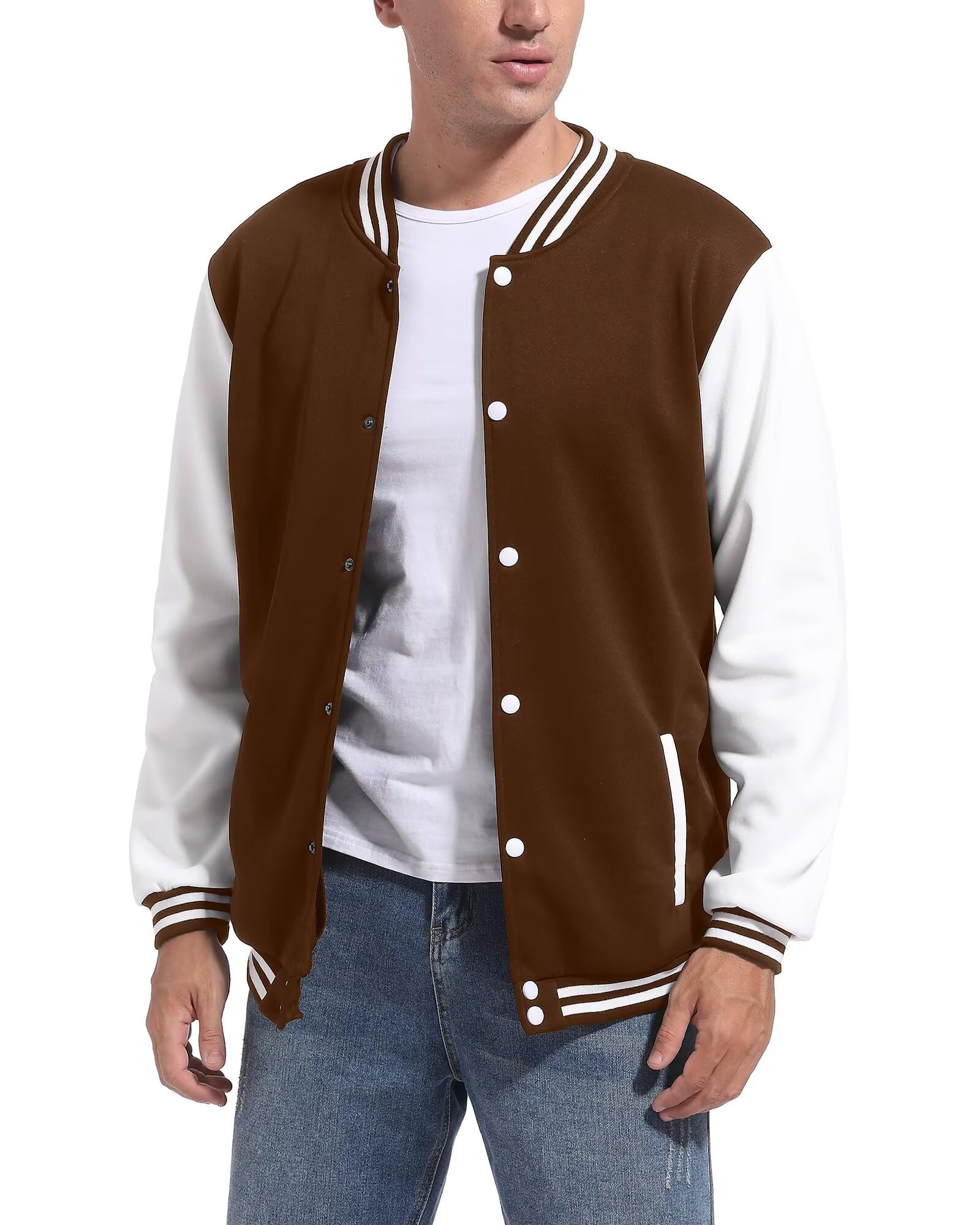 Jaqueta De Beisebol Varsity Dhspkn Masculina De Algodão Marrom Xxl