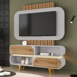 Home Estante Rack Atalaia Para Tv Até 75 Polegadas Cinamomo/off White