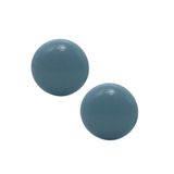 Brinco Pressão Acrílico Cremoso Azul Serenity Clipe Francês