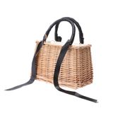 Cesta De Armazenamento Decorativa Kombiuda Rattan Woven Black Silk