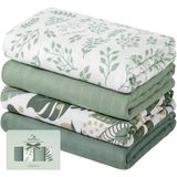 Cobertores Swaddle Blankets Yoofoss Muslin, Pacote Com 4, 120 X 120 Cm, Para Bebês