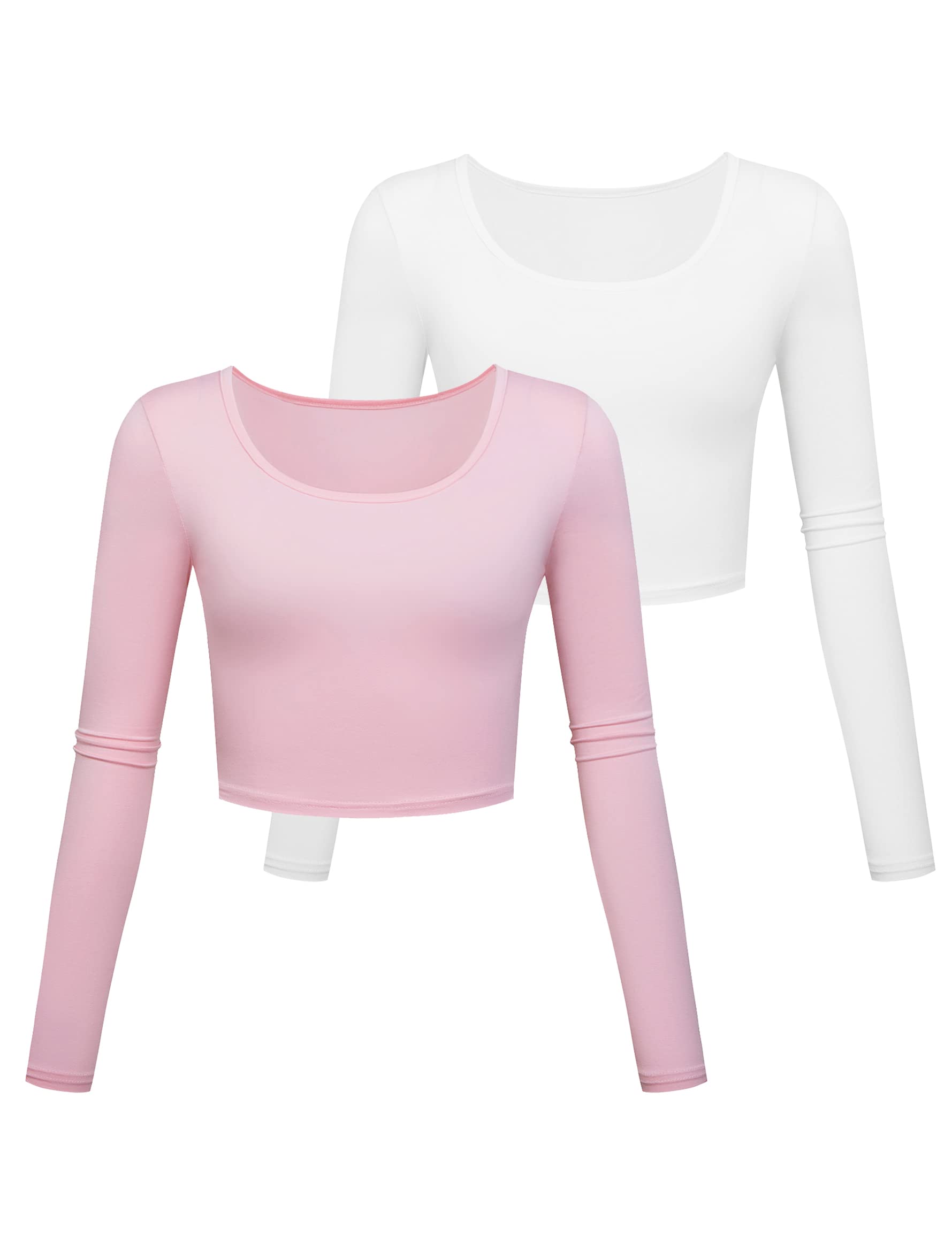 Blusas Curtas De Manga Comprida Para Mulheres, Treino, Kindcall, Branco, Rosa