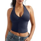 Camiseta Regata Feminina Sexy Omkagi Com Decote Em V Sem Mangas Y2k