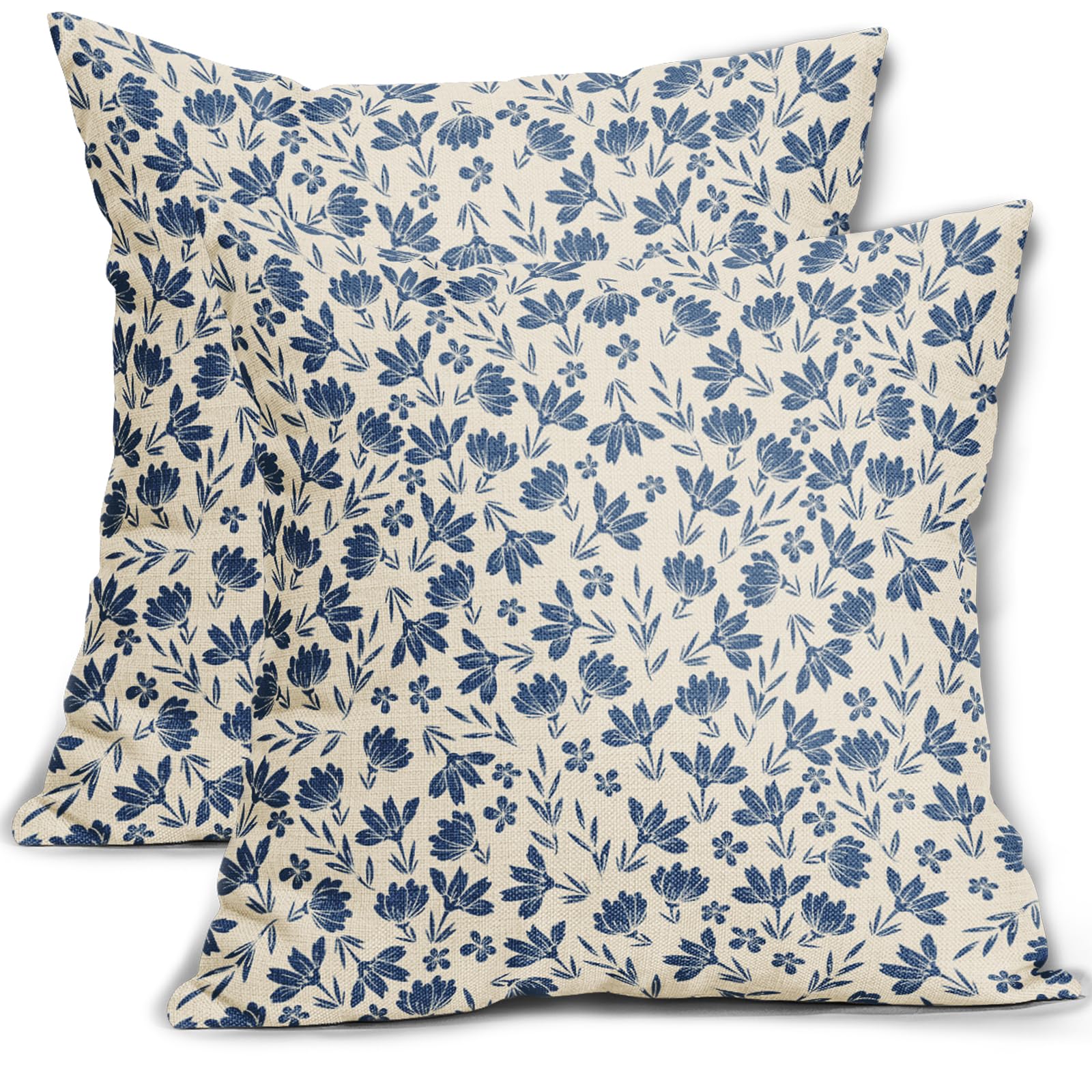 Capas De Travesseiro Aytipun Blue Floral 60x60cm Conjunto De 2 Poliéster
