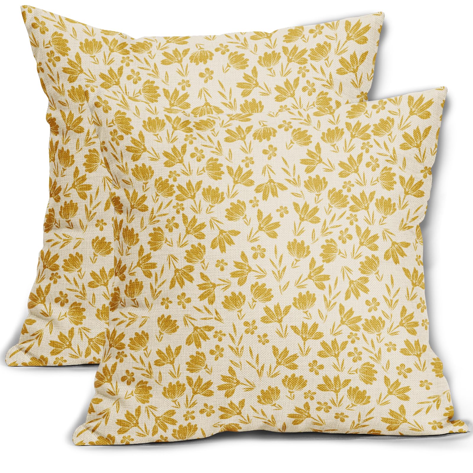 Capas De Travesseiro Aytipun Yellow Floral 60x60cm Conjunto De 2