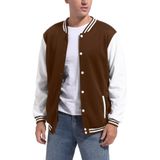 Jaqueta De Beisebol Varsity Dhspkn Masculina De Algodão Marrom Xxs