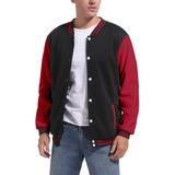 Jaqueta De Beisebol Varsity Dhspkn Masculina Preta E Vermelha De Algodão Xxs