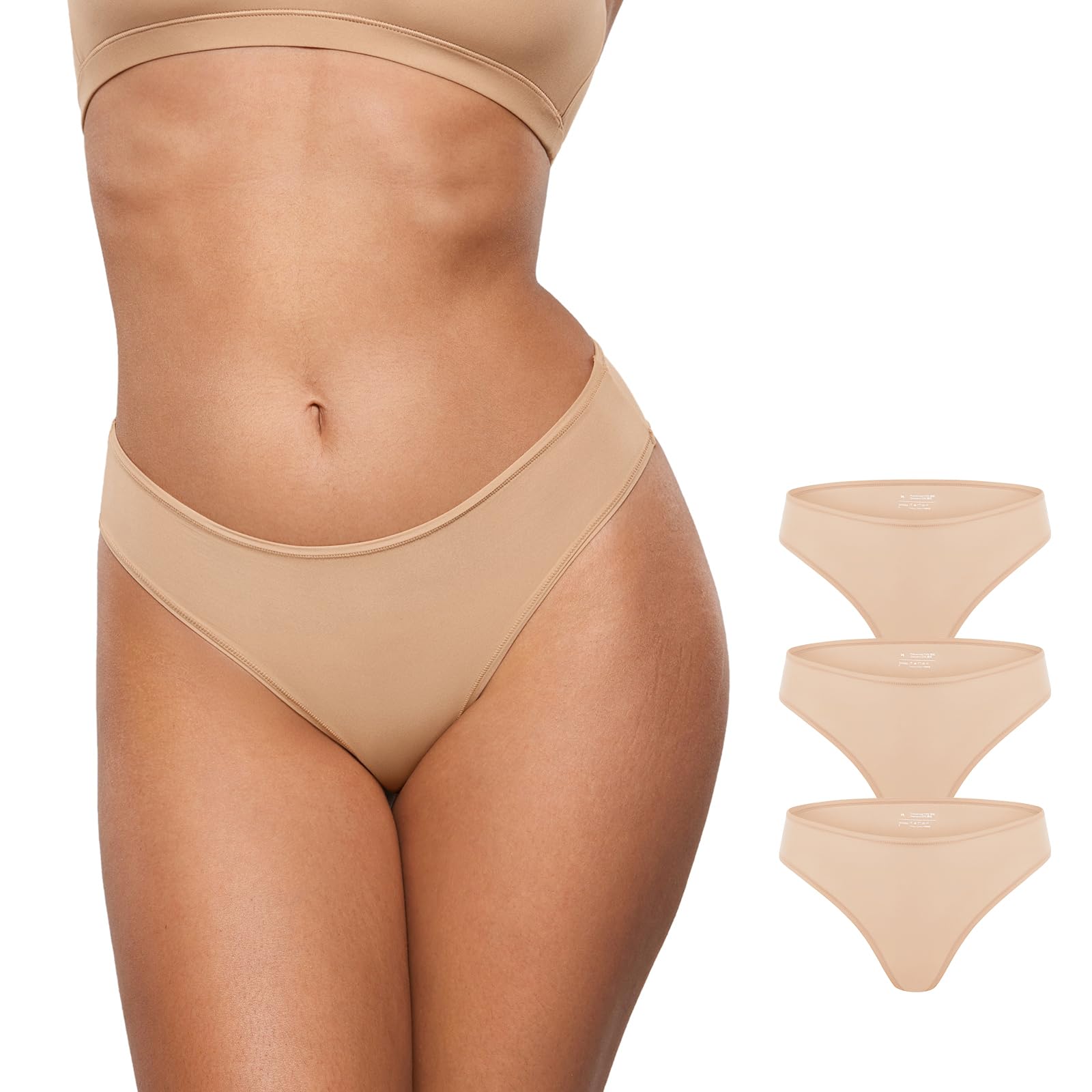 Roupa Íntima Feminina Inlyric Inbarely Soft Cheeky, Pacote Com 3