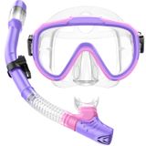 Conjunto De Snorkel Seovediary Kids, Vidro Panorâmico Antiembaçante De 4 A 16 Anos
