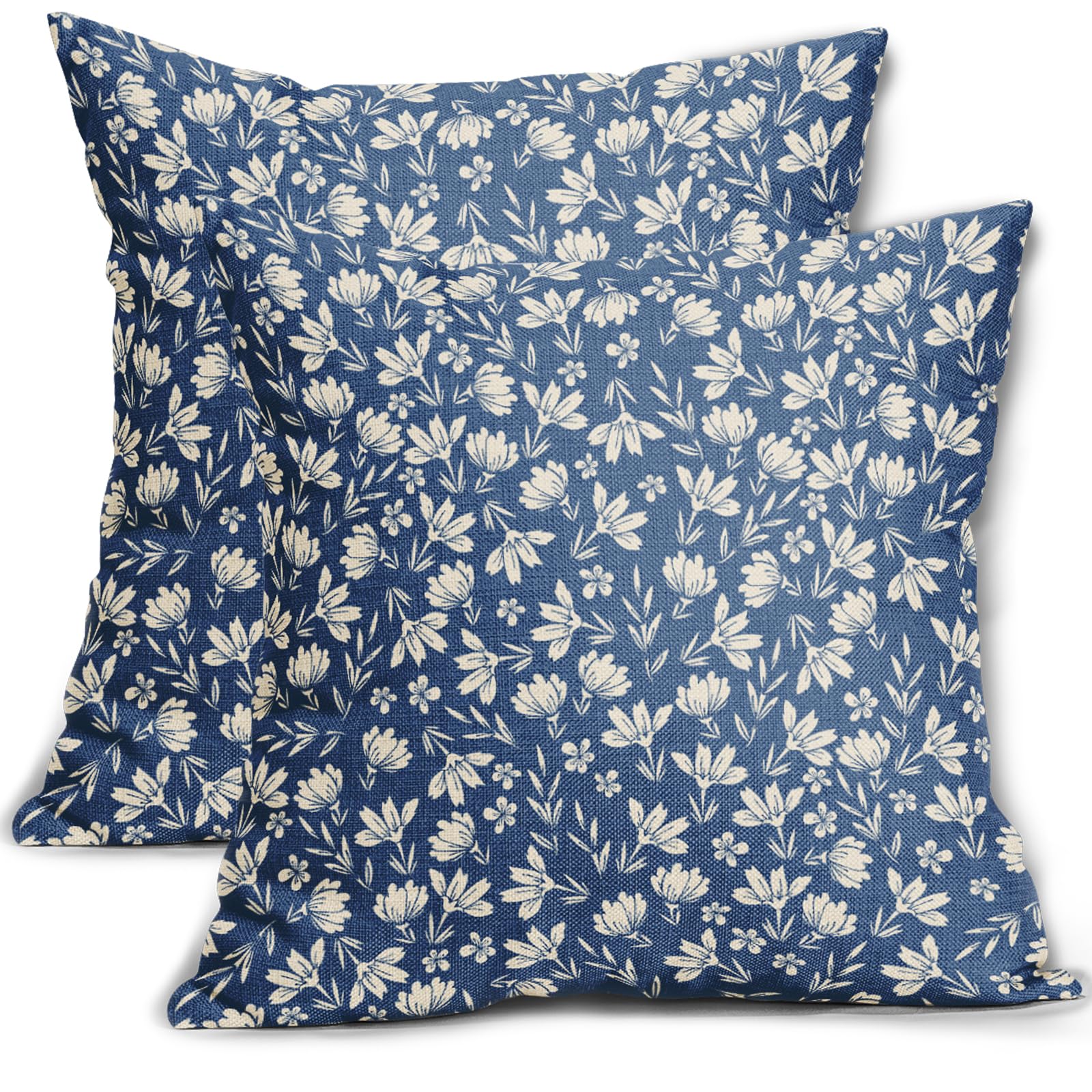 Capas De Travesseiro Aytipun Vintage Floral Blue 60x60cm Conjunto De 2