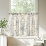 Cortinas De Janela Jinchan Rustic Floral Tier 24x60cm 2 Painéis
